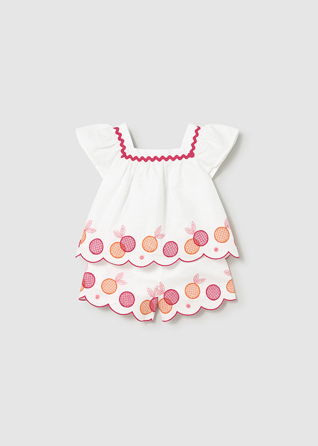 Mayoral Girls Shorts & Blouse Set - 1214