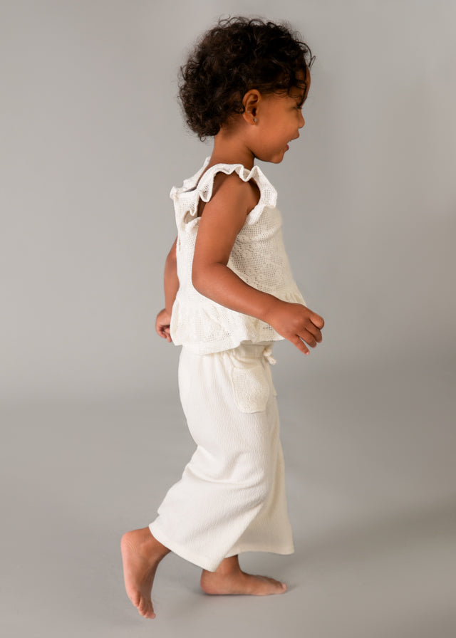 Mayoral Girls Ivory Crochet Trouser Set - 1515