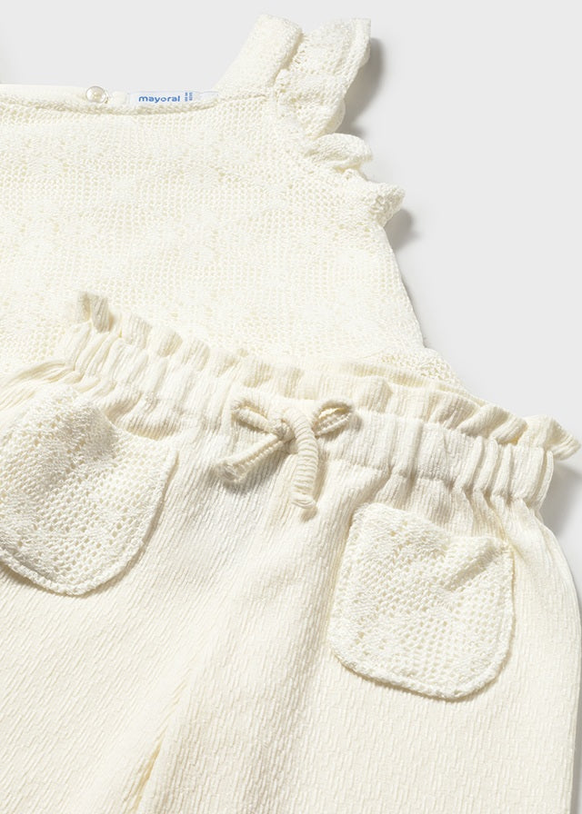 Mayoral Girls Ivory Crochet Trouser Set - 1515