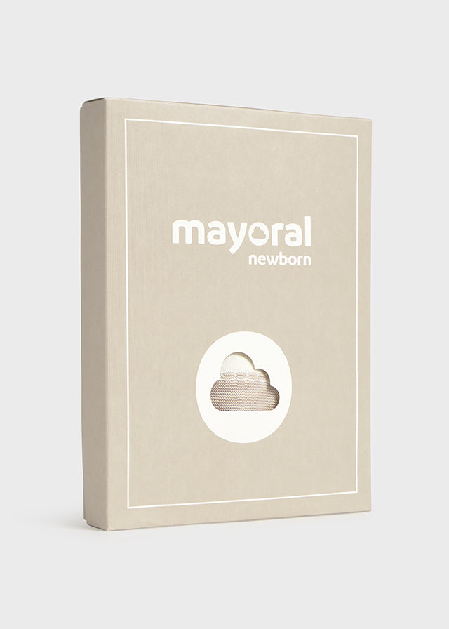 Mayoral Baby Boys Beige & Ivory Knitted Romper - 1603