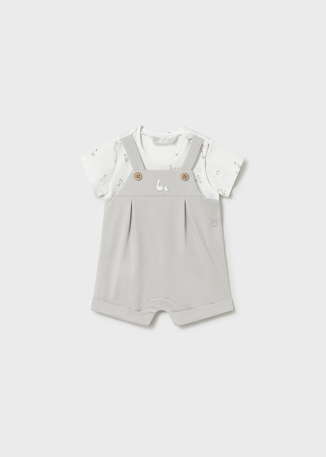 Mayoral Baby Boys Grey & White "Little Duck" Romper - 1629
