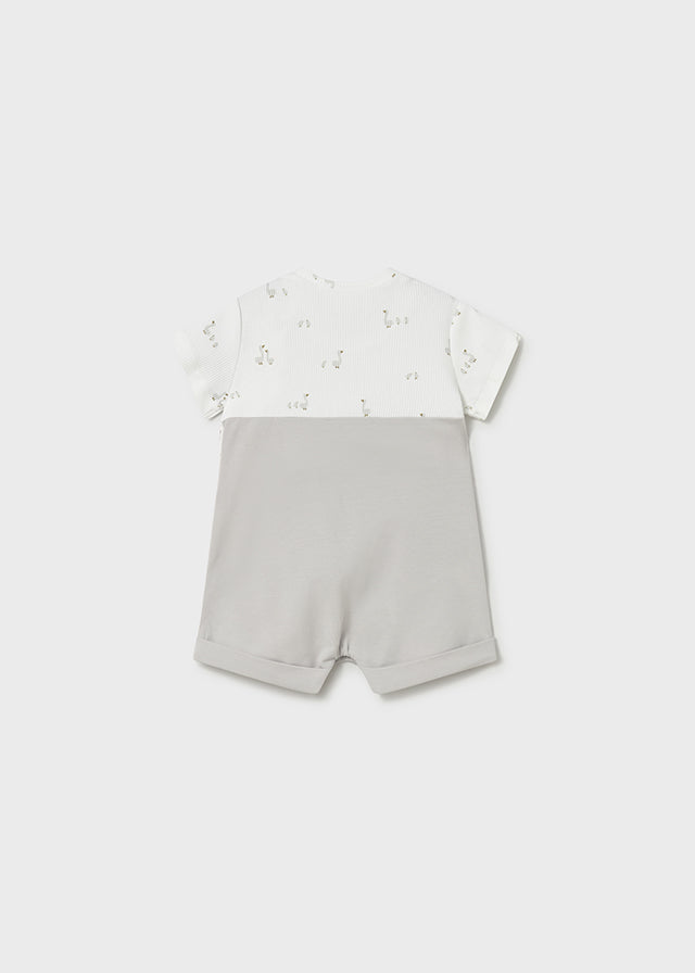 Mayoral Baby Boys Grey & White "Little Duck" Romper - 1629