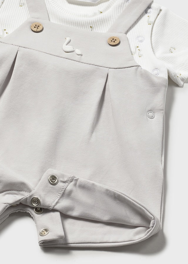 Mayoral Baby Boys Grey & White "Little Duck" Romper - 1629