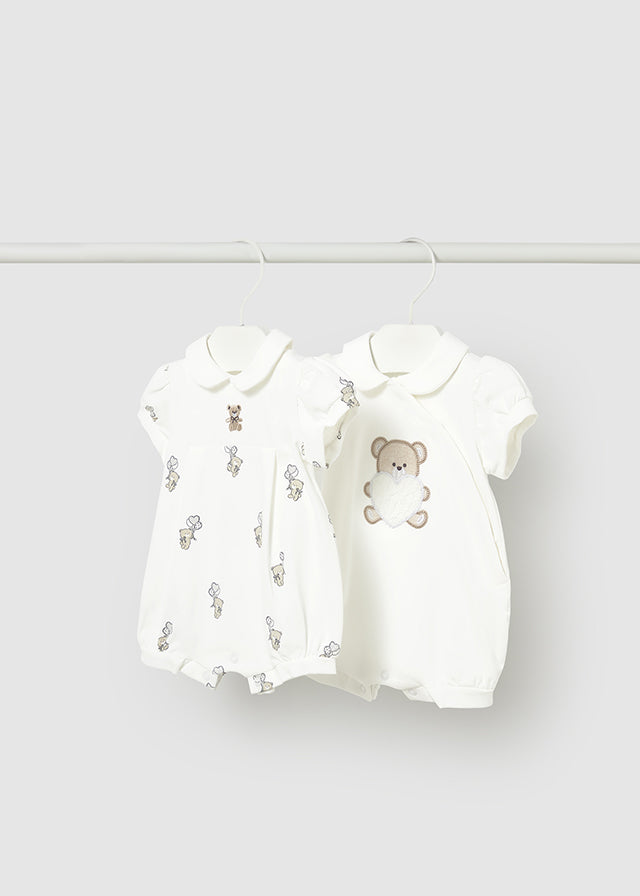 Mayoral Baby Girls Set Of Two Teddy Bear Rompers - 1704