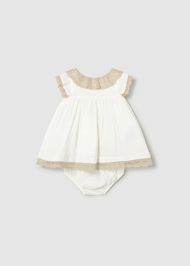 Mayoral Baby Girls Ivory & Beige Dress & Matching Pants - 1888