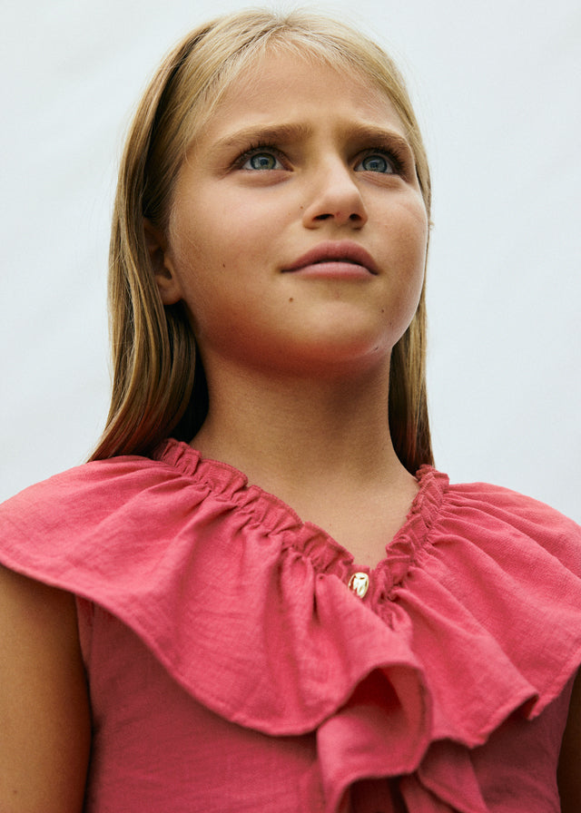 Mayoral Girls Coral Ruffled Shorts Set - 6207