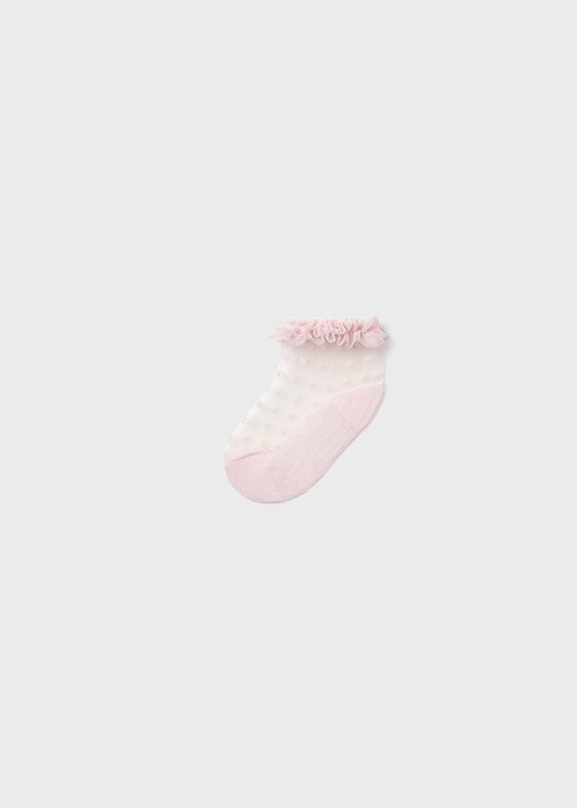 Mayoral Baby Rose Pink Plumetti Frilly Socks - 9056
