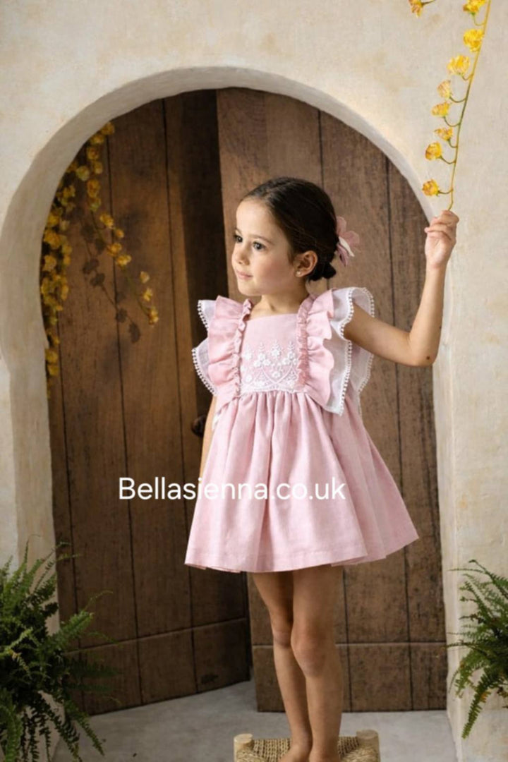 Basmarti Girls Pink Dress With A Big Bow On The Back - 26050