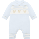 Emile et Rose Baby Blue Teddy Bear Knitted Baby Romper With Matching Hat - Kristian