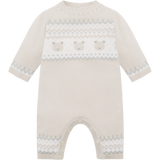 Emile et Rose Beige Teddy Bear Knitted Baby Romper With Matching Hat - Kristian