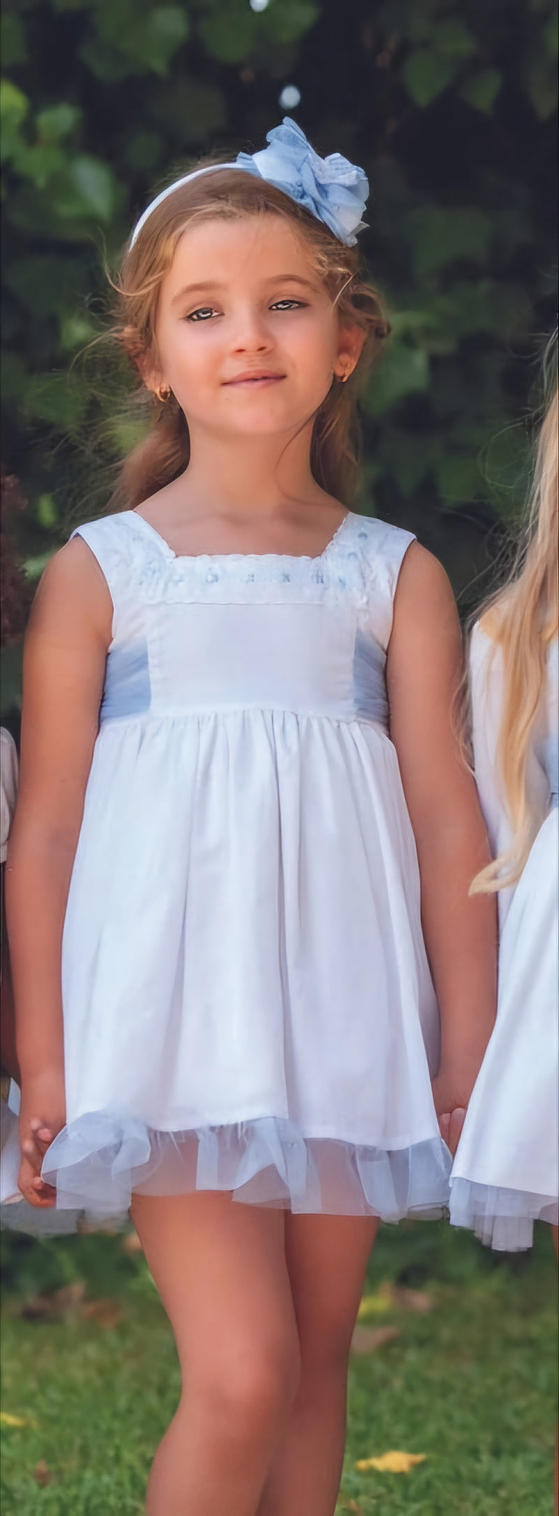 Dbb Collection White & Blue Dress - 10602