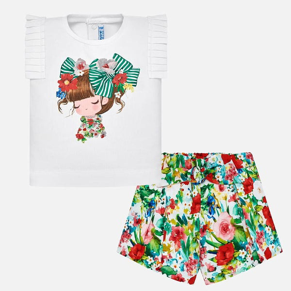 Mayoral Girls Floral Short Set 1233