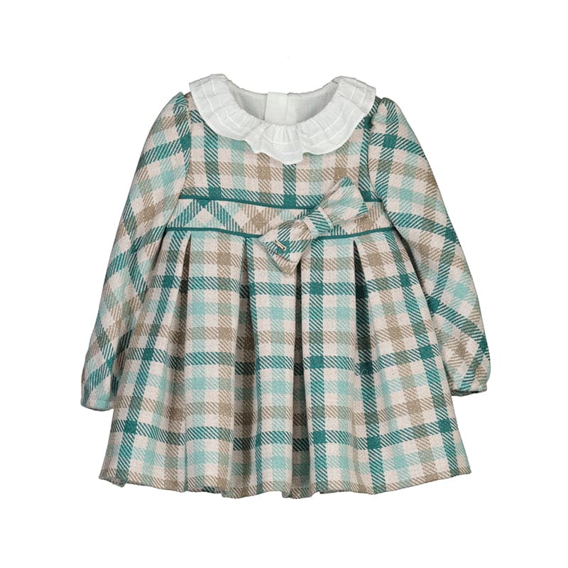 Mayoral Girls Long Sleeved Jade Green Plaid Dress - 2903 Bella Sienna Mayoral Girls Long Sleeved Jade Green Plaid Dress - 2903 Bella Sienna