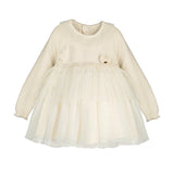 Mayoral Ivory & Gold Sparkle Dress - 2979