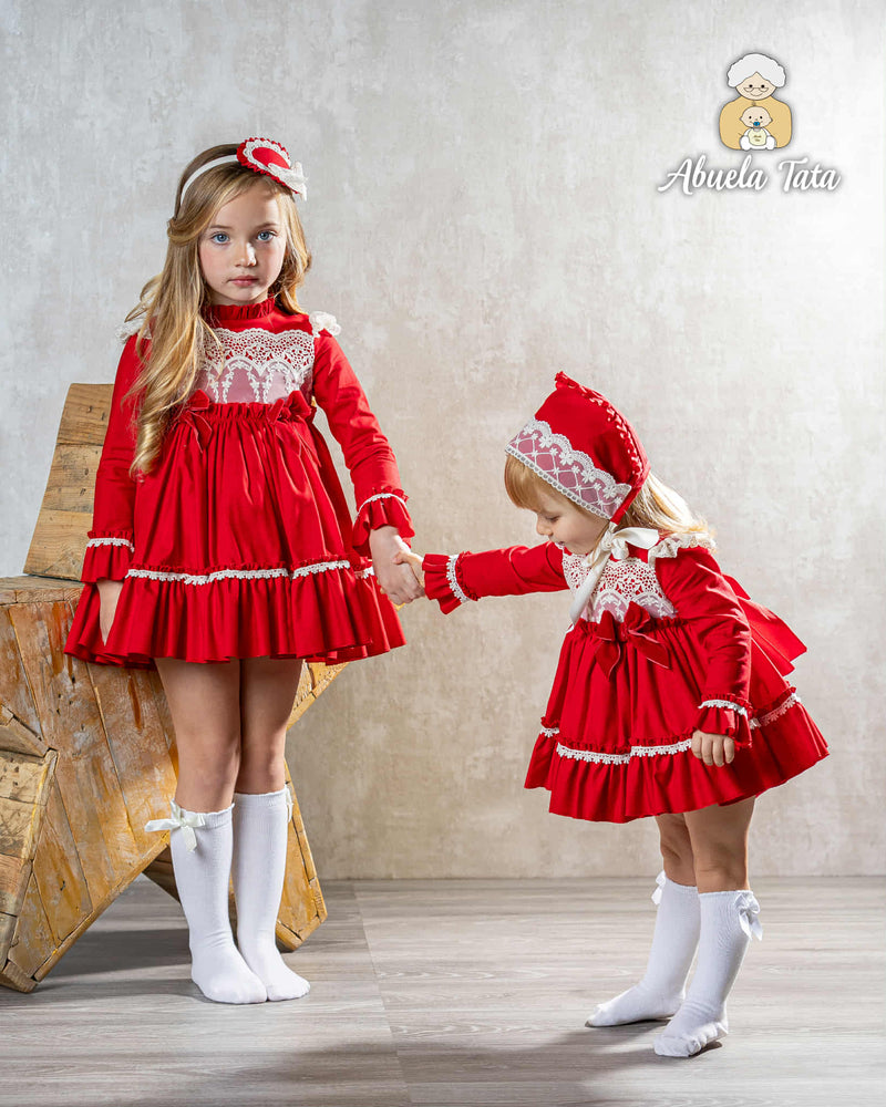 Abuela Tata Red & Cream Dress - 2599397