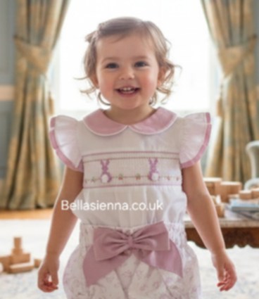 Pretty Originals Hand Smocked Bunny Rabbit Jam Pants Set - BD02178