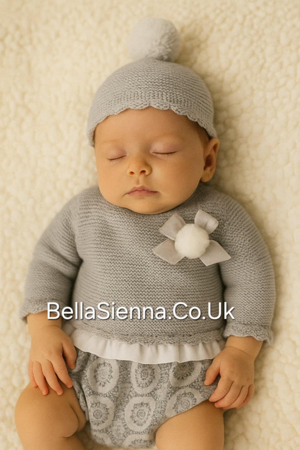 Juliana Baby Girls Grey Knitted Two Piece Set J765
