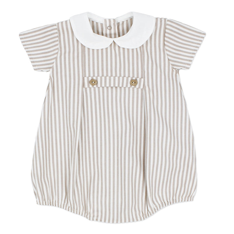 Rapife Boys Beige & Ivory Stripe Romper - 5281