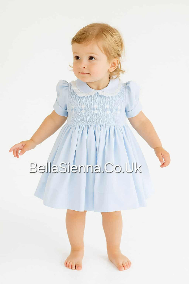 Naxos Girls Blue Smocked Dress 7623