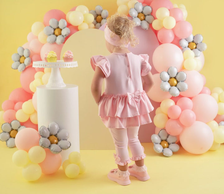 Little A Pink Fairy Pastel Hearts "JACKIE" Frill Leggings Set - LA24109