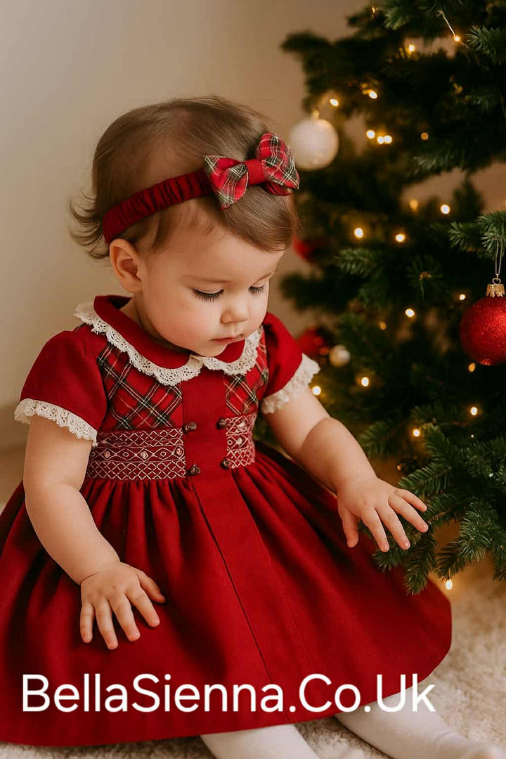 Pretty Originals Red With Tartan Dress MT01222