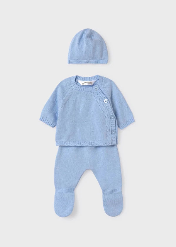 Mayoral Baby 3 piece tricot set BCI cotton 19361 Blue