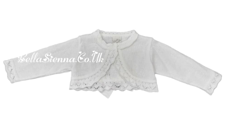 Pretty Originals White Bolero Cardigan With Bow - JP05130