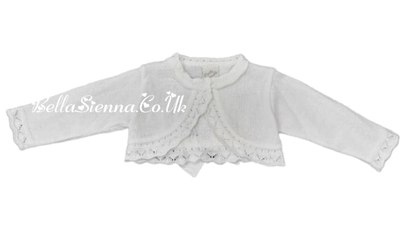 Pretty Originals White Bolero Cardigan With Bow - JP05130