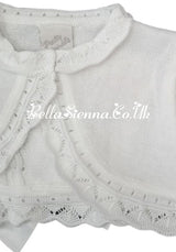 Pretty Originals White Bolero Cardigan With Bow - JP05130