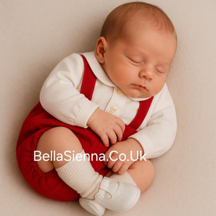 Abuela Tata Boys Red & Cream Outfit - 3099331
