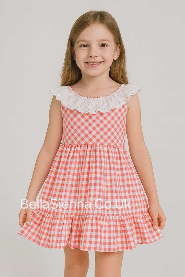 Miranda Coral & White Dress - 0624