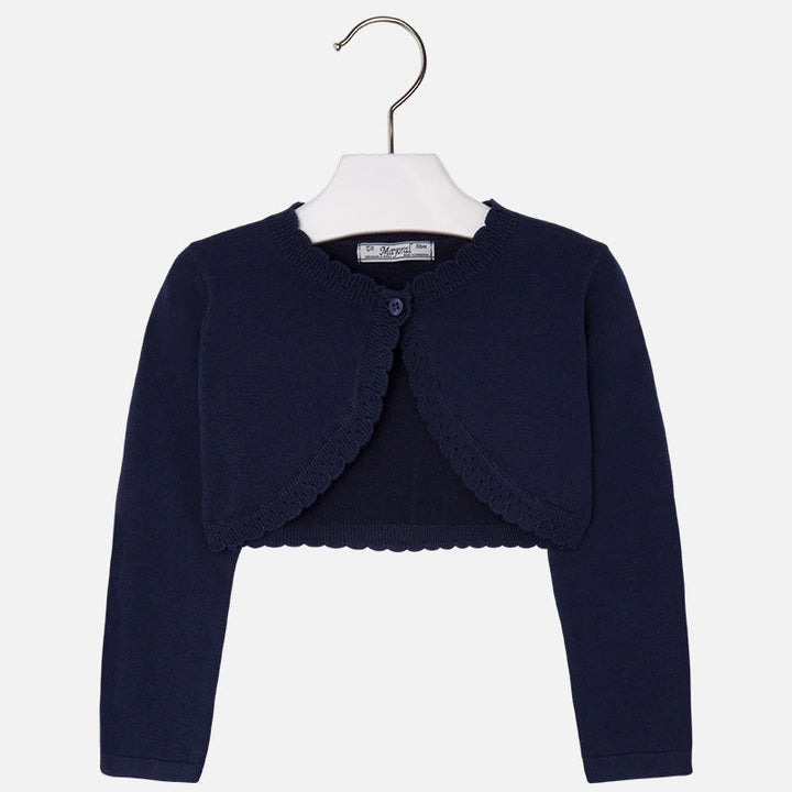 Mayoral Girls Navy Blue Cotton Cardigan - 320