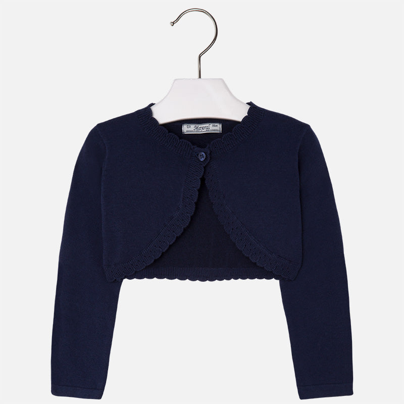 Mayoral Girls Navy Blue Cotton Cardigan - 320