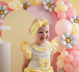 Little A Lemon & White "JAZZY" Poplin Jam Pants Set - LA24106