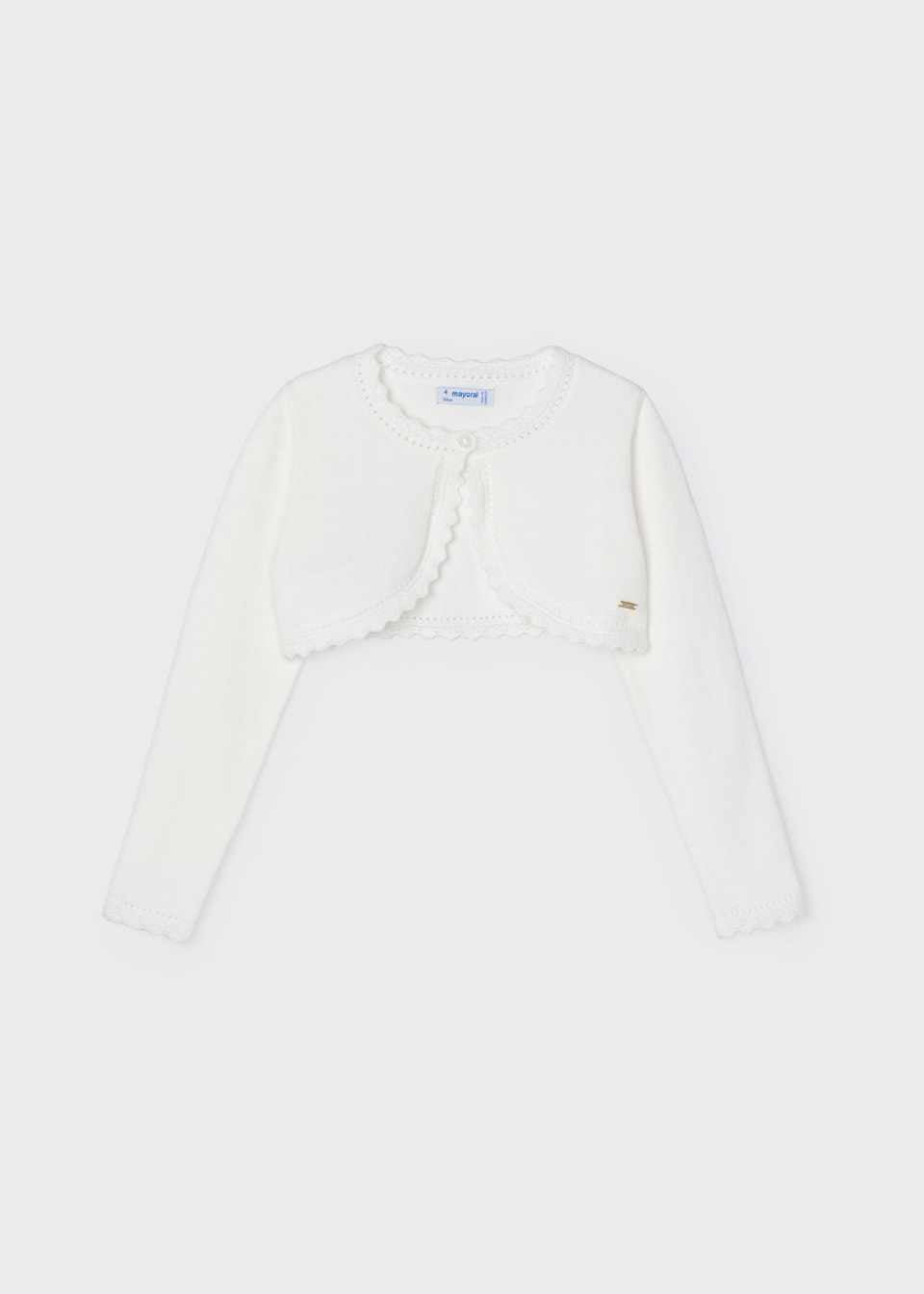 Mayoral Girls cardigan better Cotton Ivory 320 - Crudo