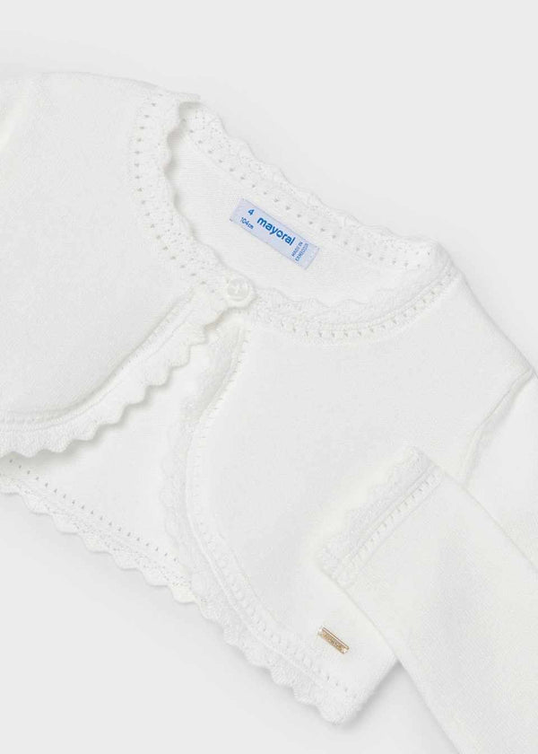 Mayoral Girls cardigan better Cotton Ivory 320 - Crudo