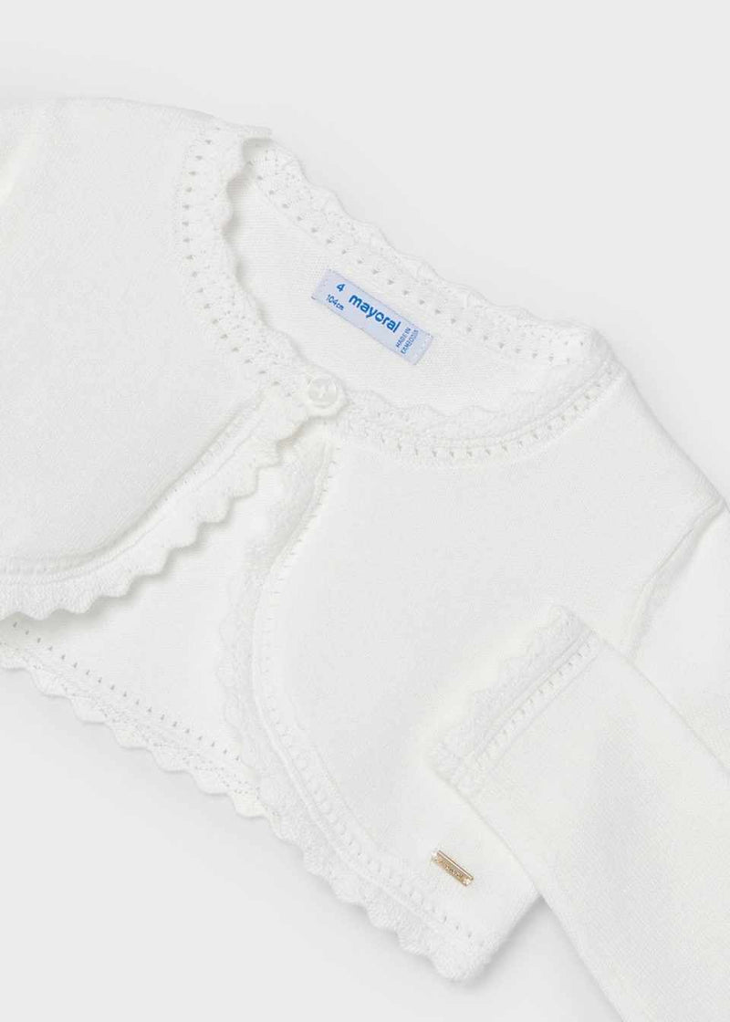 Mayoral Girls cardigan better Cotton Ivory 320 - Crudo