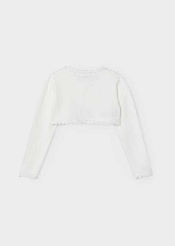 Mayoral Girls cardigan better Cotton Ivory 320 - Crudo