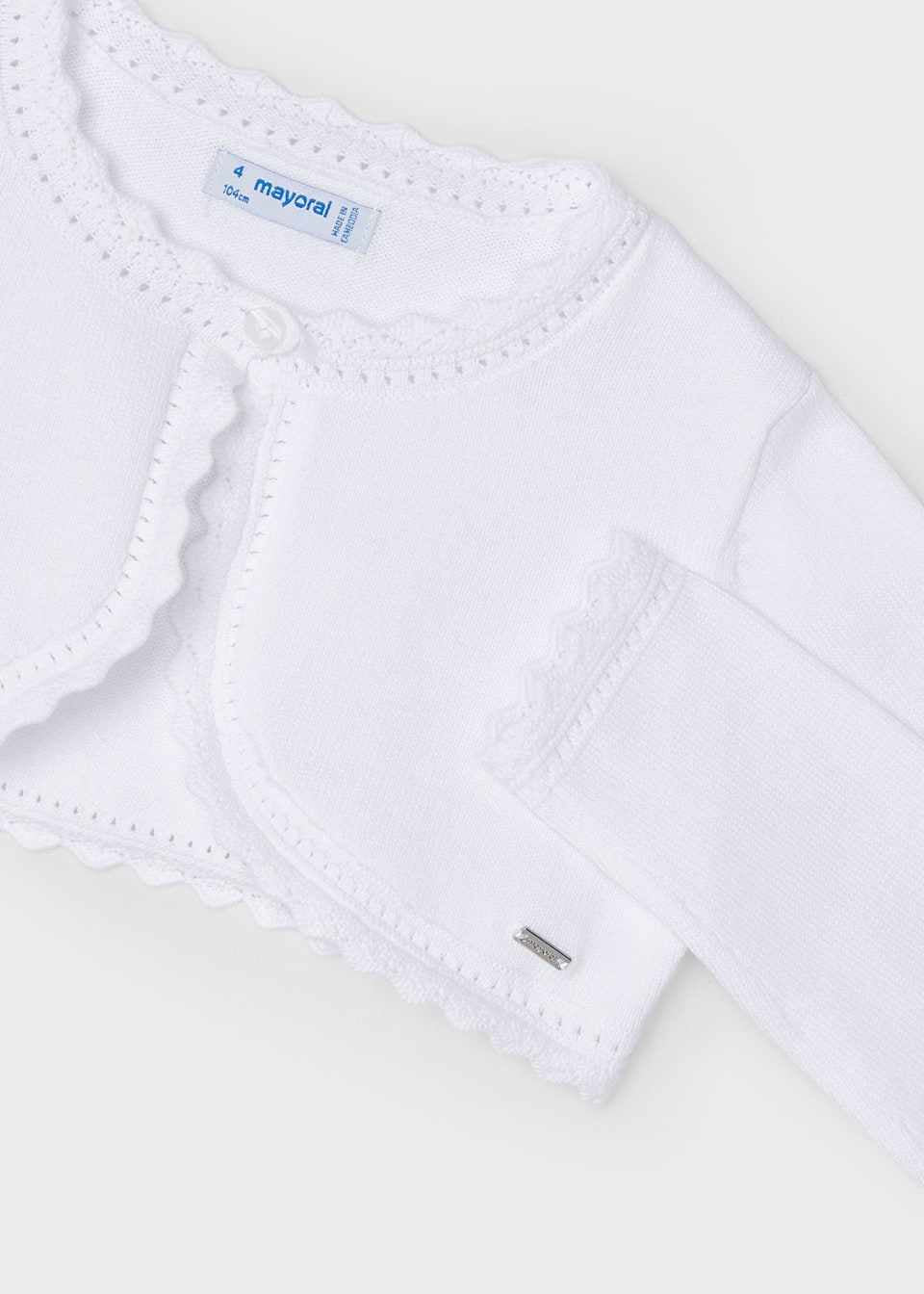 Mayoral Girls Cardigan - Better Cotton - White - 320 - 54 - BLANCO