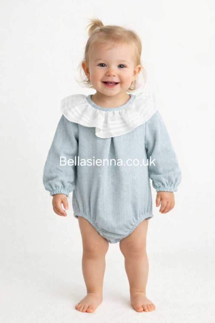 Calamaro Excellent Unisex Baby Romper With Frill Collar - 32460