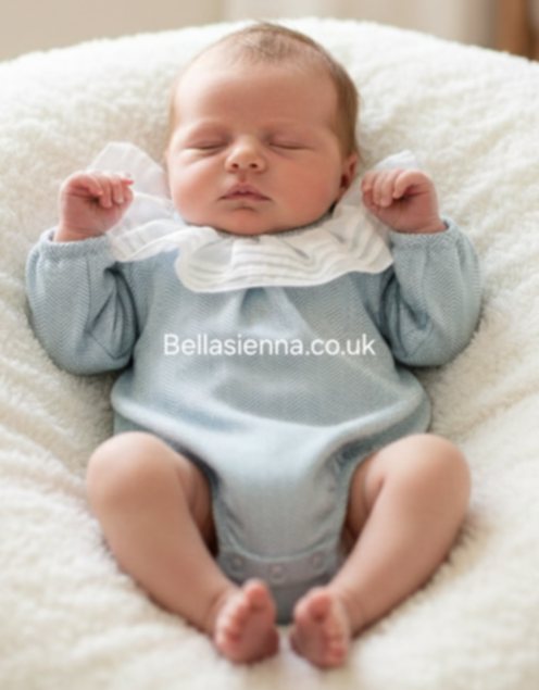 Calamaro Excellent Unisex Baby Romper With Frill Collar - 32460