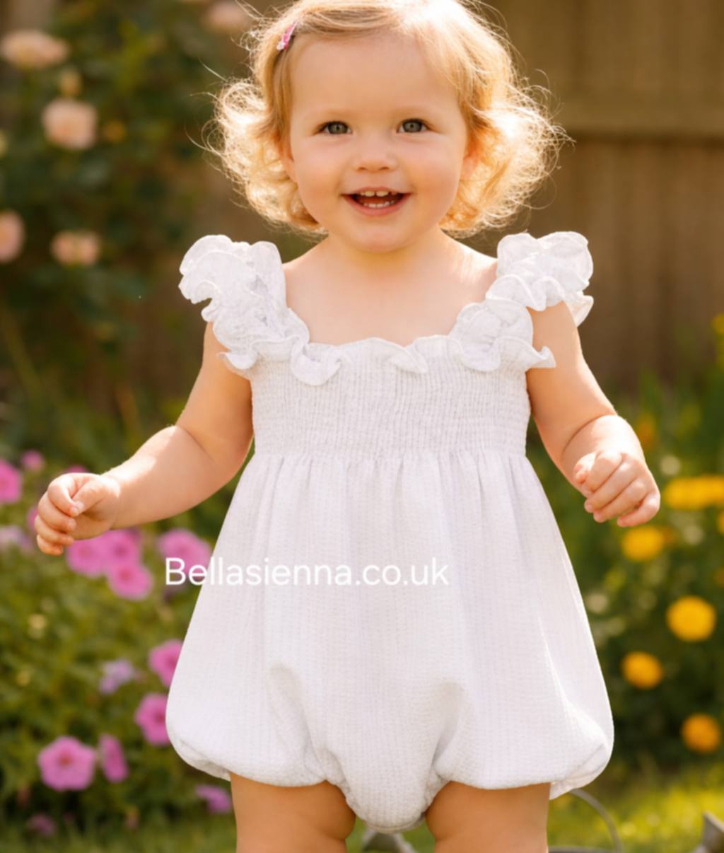 Calamaro Baby White Romper - 32469