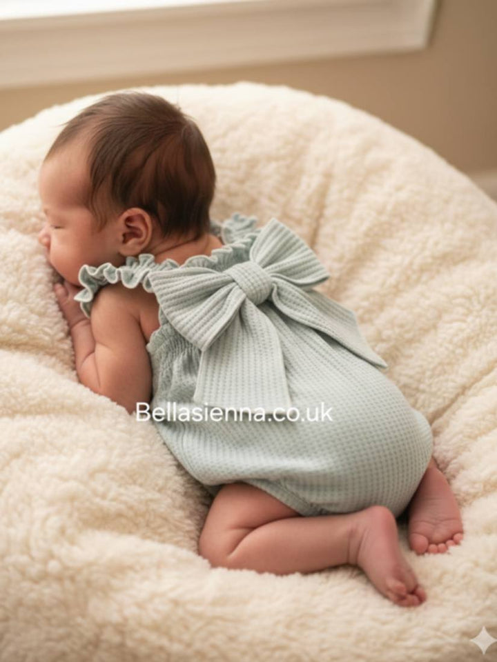 Calamaro Baby Mint Green Girls Romper - 32469