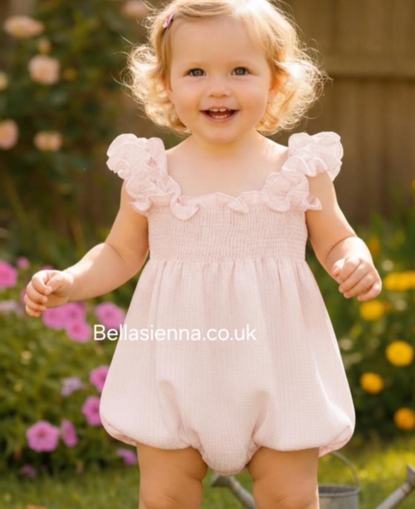 Calamaro Baby Rosa Pink Romper & Matching Headband - 32469