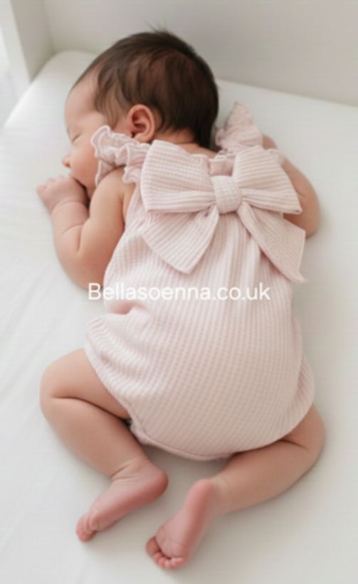 Calamaro Baby Rosa Pink Romper & Matching Headband - 32469