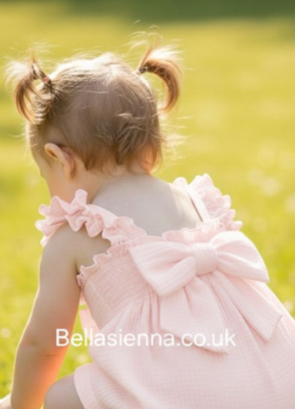 Calamaro Baby Rosa Pink Romper & Matching Headband - 32469