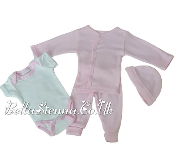 Premature Babies Pink And White Hospital Four Piece Set