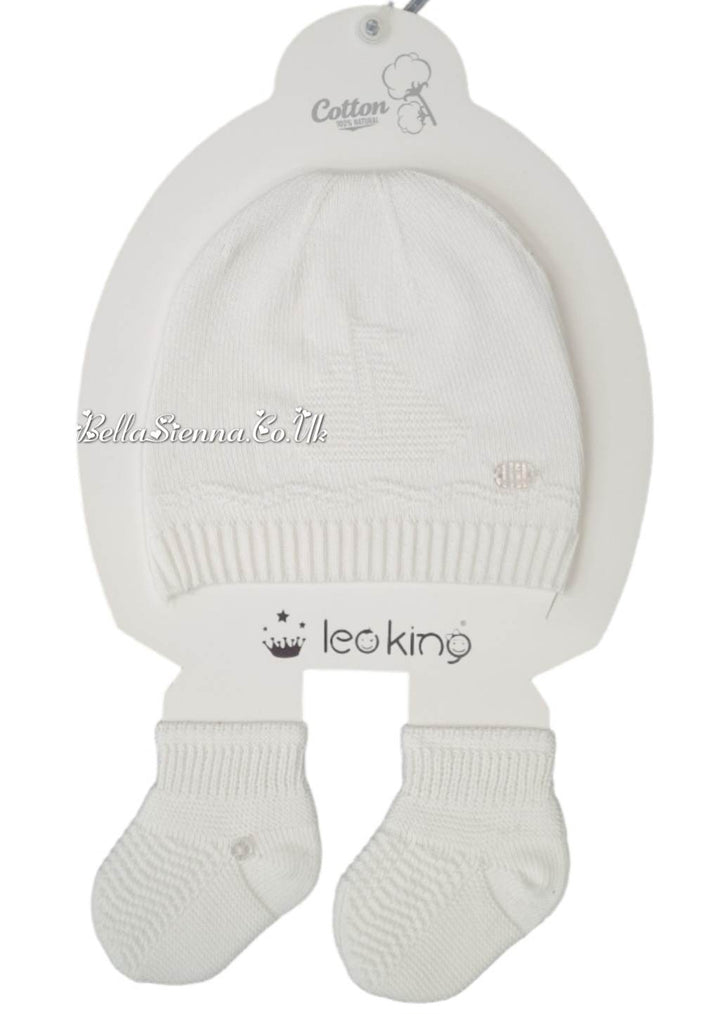 Leo King Boys White Boat Hat And Booties
