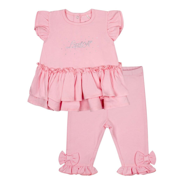 Little A Pink Fairy Pastel Hearts "JACKIE" Frill Leggings Set - LA24109