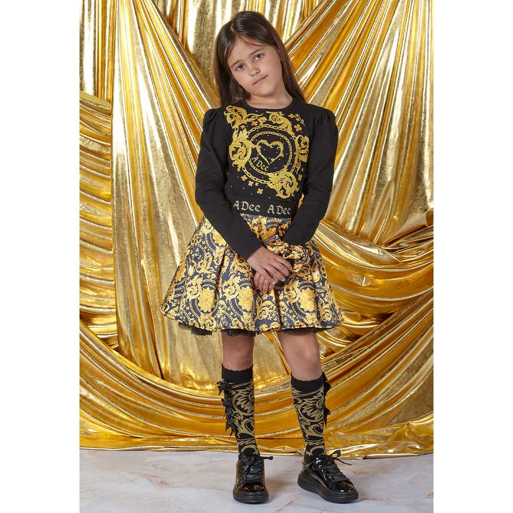 A Dee Bianca Baroque Knee High Bow Socks - W232912
